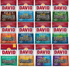 5.25oz DAVID Jumbo Sunflower Seeds Spicy Queso, Buffalo Ranch, BBQ, Jalapeño