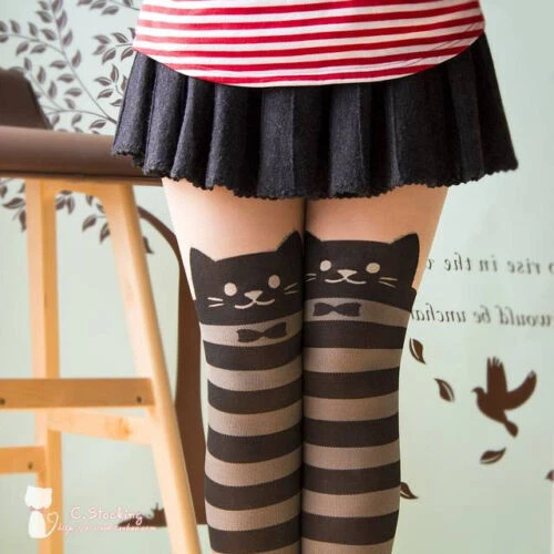 Medias de rayas de Tatuaje y Medias para Mujeres