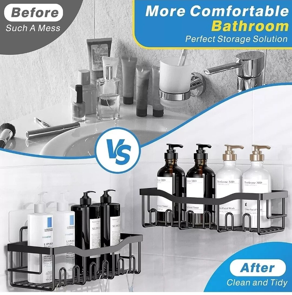 Shower Caddy 5 Pack,Adhesive Shower Organizer for Bathroom Storage&Home Decor&Ki