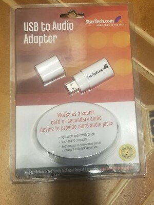 StarTech USB to Stereo Audio Adapter Converter White ICUSBAUDIO