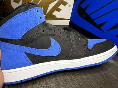 Nike air Jordan 1 Retro high OG size 8.5 Black/Royal Blue-white | eBay