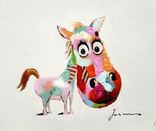 Donkey, 8x10 Hand painted on Giclee Canvas, Canvas-only