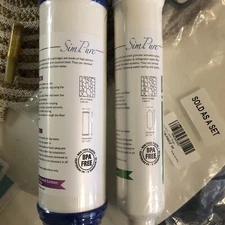 2 Pack Sun Pure One 10 X 2 And One 10" x 2.5" Carbon Water Filter Cartridge