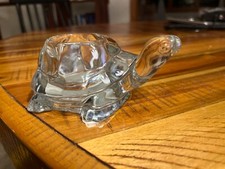 Indiana Crystal Clear Glass TURTLE Votive Tea Lite Candle Holder Made In USA