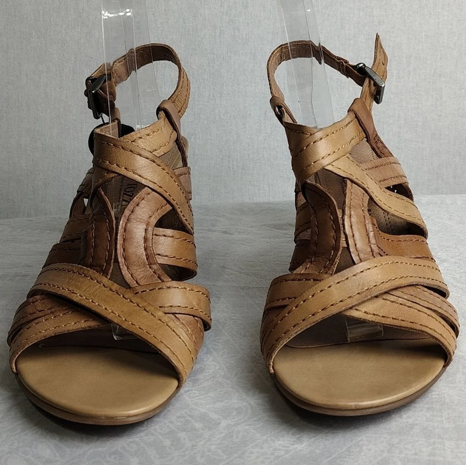 Sandalia para mujer Marco Tozzi cuero marrón cómodo tacón correa al tobillo Alemania EE. UU. 8,5 Foto 4 de 4