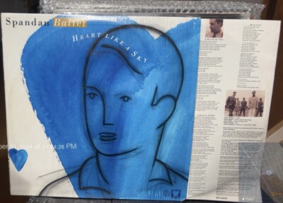 LP Record Vinyl Spandau Ballet Heart Like a sky Lyrics jacket insert First Press