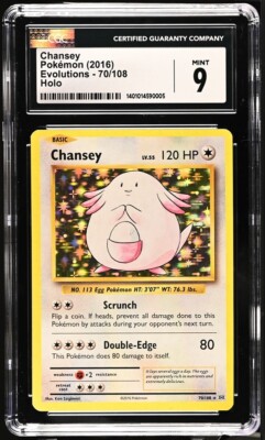 Chansey 70/108 Holo Rare Pokemon XY Evolutions CGC 9 | eBay