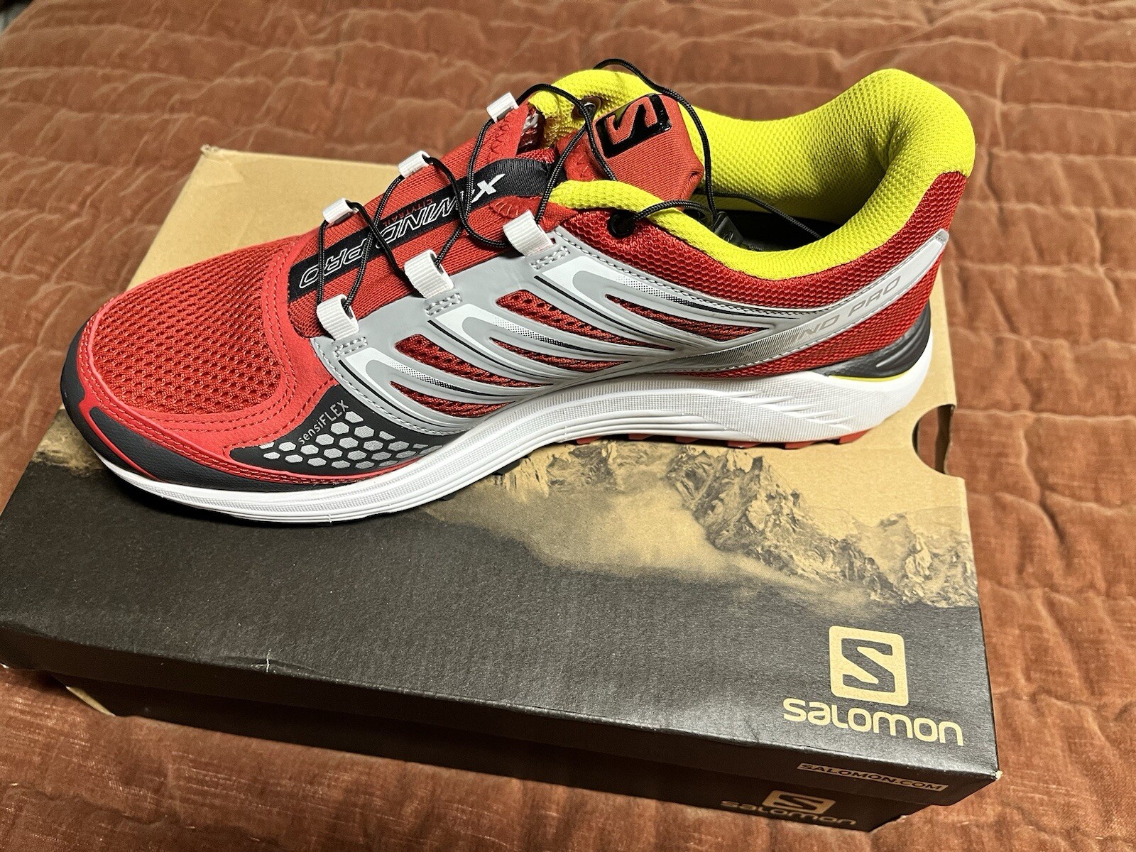 Scarpe da Trail Running Salomon X Wind Pro Uomo 8 Giallo Mimosa Nuove