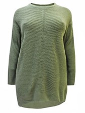 Image of NEW YOURS CURVE LADIES KHAKI GREEN CHUNKY KNIT JUMPER PLUS SIZE 26/28