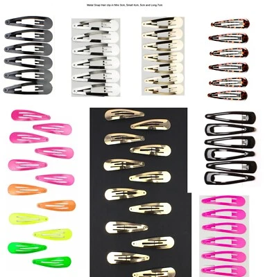 MYTOPTRENDZ COLLECTION Snap Hair Clip,- Plain Metal Sleepies Bendies Barrette Girls Ladies Fringe Grip