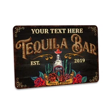 Custom Tequila Bar Sign Home Bar Decor Tequila Cantina Metal Sign 108122002173