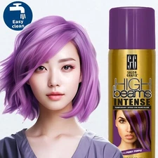 HIGH BEAMS TEMPORARY HAIR SPRAY DYE COLOR PURPLE 2.7oz EASY WASH 