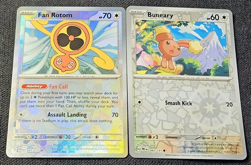 Prismatic Evolutions 85/131 Fan Rotom Pokeball Holo Buneary NP Pokemon  - Imagen 1 de 2