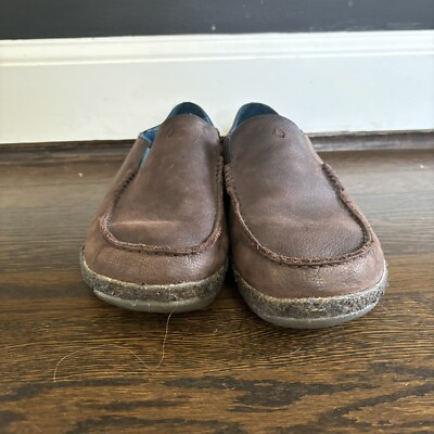 OluKai Moloa Kohana Mens Size 9 Brown Leather Slip On Casual  display picture 1
