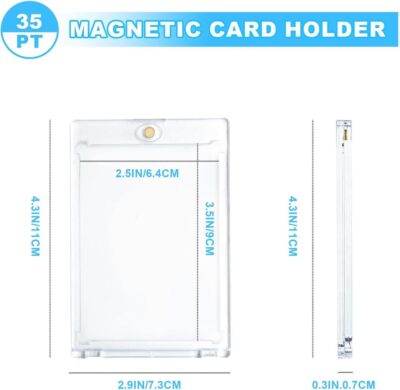 50 Packs Magnetic Trading Sports Card Holder 35pt One Touch Cards