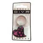 Split Ring Fashion Black Heart Pink Hillman Metal Key Chain Diva Series 711394