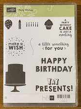 Stampin' Up Party Wishes 11 Piece Cling Stamp Set. Gently Used