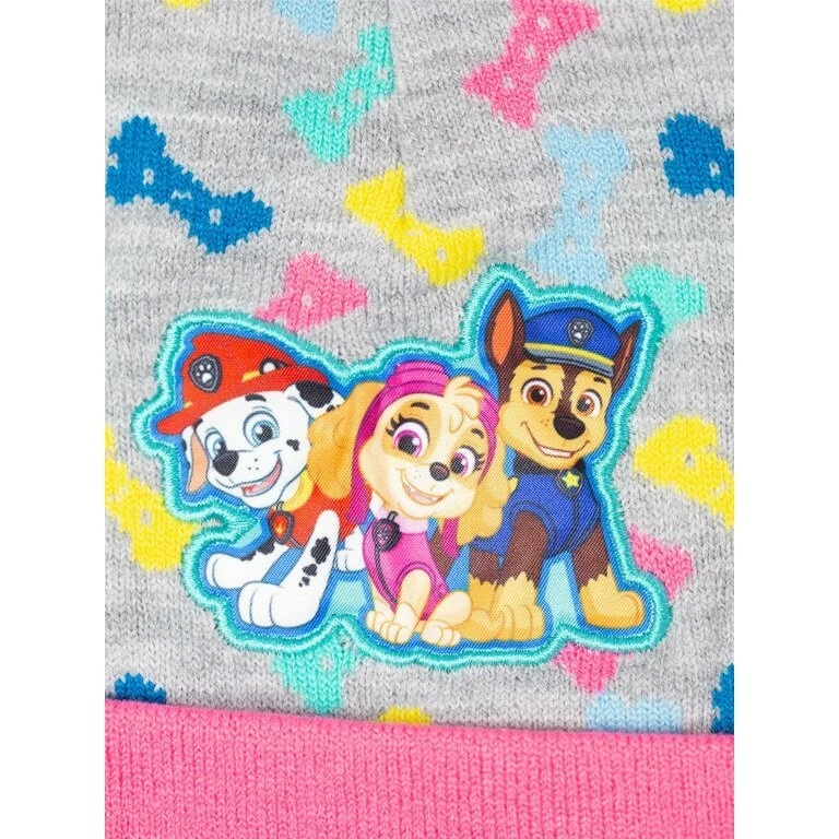 Juego de sombrero y mitones Nickelodeon Paw Patrol para niñas pequeñas Foto 2 de 3