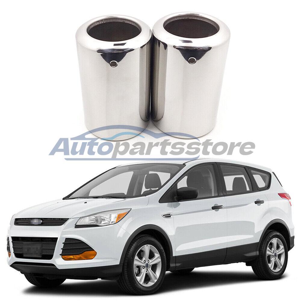 Car Exhaust Muffler Tip Tailpipe Trim Silver For Ford Kuga Escape 2013-2017 A044