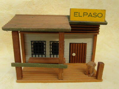 HOLZ WESTERN HAUS ELPASO 60/70 JAHRE FÜR ELASTOLIN/TIMPO FIGUREN