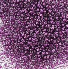 Miyuki Round Seed Beads Size 15/0 Fuchsia Lined Crystal LS 8.2g-Tube 15-2247