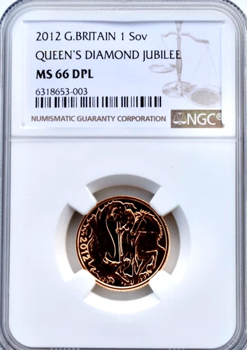 2012 Gold Sovereign, NGC MS66 DPL Great Britain UK