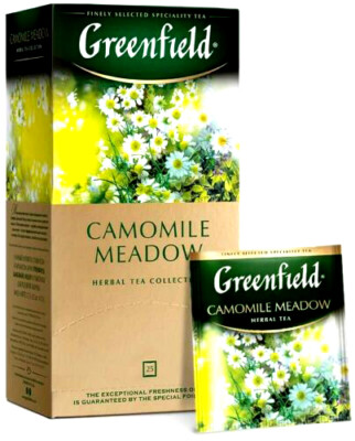 GREENFIELD Tea CHAMOMILE MEADOW HERBAL 25 TEA BAGS RF Made in Russia NO GMO
