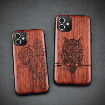 Holz Hülle für iPhone 16 15 14 13 12 11 Pro Max Plus Mini Schutz Silikon Cover 