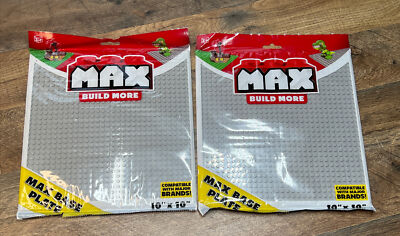 Max Build More Base Plates Gray 10''x10'' Lot Of 2 Compatible New Sealed Bag