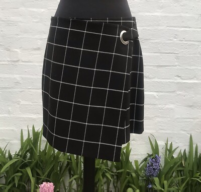 HALLHUBER Soft Thick Fabric Skirt With Front Wrap Panel 10UK Good Condition