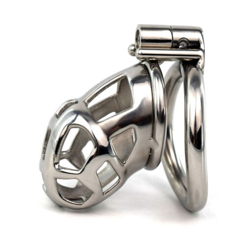 Stainless Steel Male Chastity Device Mamba Cage for Men Metal Locking Belt CC413 eBay