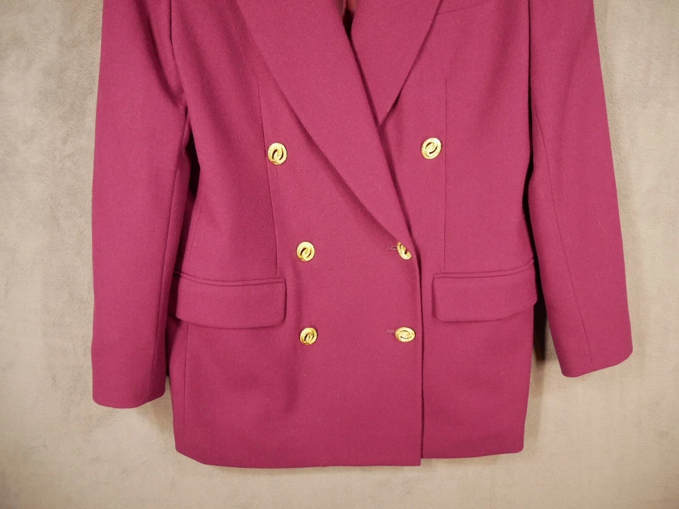 Traje Falda Lord & Taylor Dos Piezas Para Mujer Talla 6P Pequeña Ciruela Púrpura Lana De Colección Foto 4 de 4