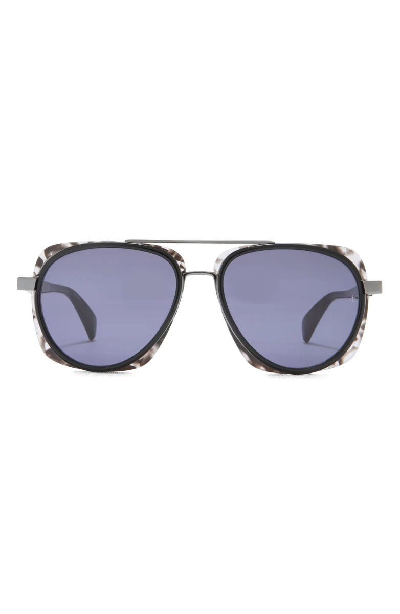 Rag & Bone Square Aviator 55mm Gradient Sunglasses | Black 