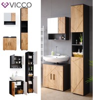 BadmöBel Set BadezimmermöBel Irma Spiegelschrank Unterschrank Hochschrank Vicco