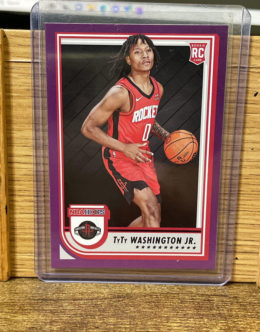 2022-23 NBA Hoops #258 TyTy Washington Jr Purple Parallel RC- Houston Rockets