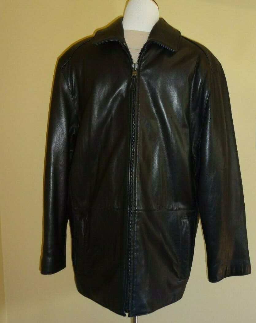 Men's Marc New York Andrew Marc Black Leather Colder Season Jacket