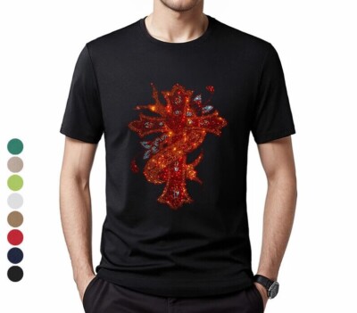 Fashion Trend Cross Hot Diamonds Rhinestones Black Summer Luxury Men T-Shirt