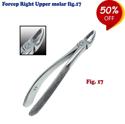 Pinces à Extraction Dentaire (Daviers) Fig. 67A Pour Dents Supérieures - Acier Inox, Neuves, Garantie 3 Ans