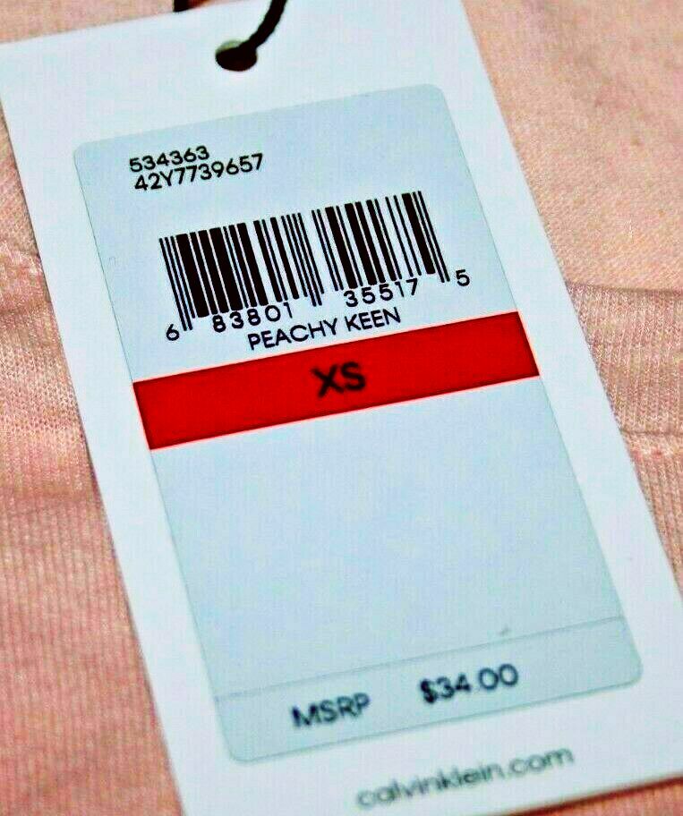 T shirt top classica Calvin Klein Jeans rosa pesca Keen taglia: XS S nuova con etichetta