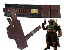 Book of Boba Fett Cosplay Costume Belt with Waist Two Pouches  Gun Holster