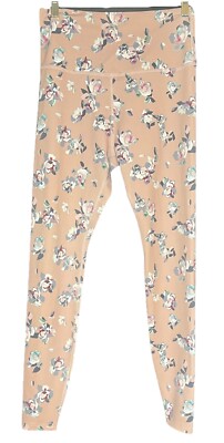 Beyond Yoga Pink Floral Print Active Athleisure Workout Leggings Size L