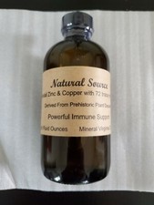 Natural Source Colloidal Zinc  Copper with 72 trace minerals - Eight Oz Bottle