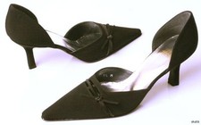 STUART WEITZMAN black jeweled bow D'Orsay PUMPS Shoes Globonano - classy new