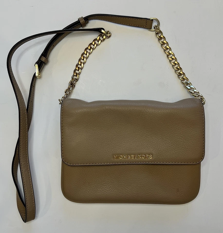 Michael Kors - Bolso sin asas bandolera Bedford doble refuerzo cuero tostado Foto 3 de 4