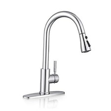 Sink Faucet, Pull Down Kitchen Faucet with Sprayer Low Lead Polished Chrome