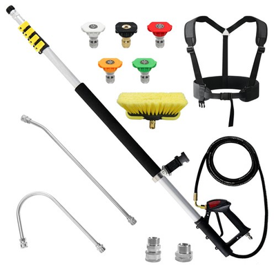 #ad Aluminum 24 FT Telescoping Pressure Washer Wand with Pressure Washer Extensio... $157.72