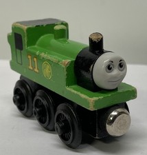 Vtg OLIVER Thomas  Friends Wooden Railway Train Wood Car Flat Magnet GREEN 11