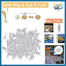 White Unpainted 1:100 Scale Model Figures Pack of 100 for Miniature Scenes