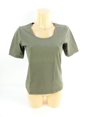 OUI Basic Damen Shirt T-Shirt Gr. 36 kurzarm Regular olive Rundhals (WM)