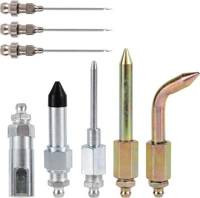 8pcs Grease Gun Accessory Kit, Fittings Include 3 Grease Nozzles, 1 Needle Dispe
